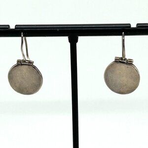 Sterling Silver Pierce Earrings Round Dangles Drops Blanks For Personalization